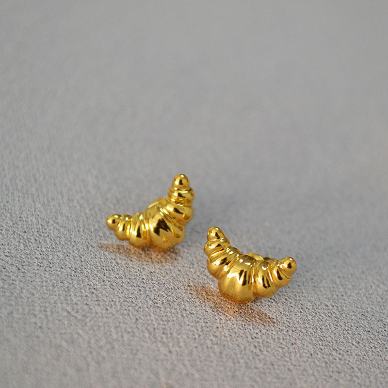 Japanese Minority Design Simple Personality Croissant Stud Earrings