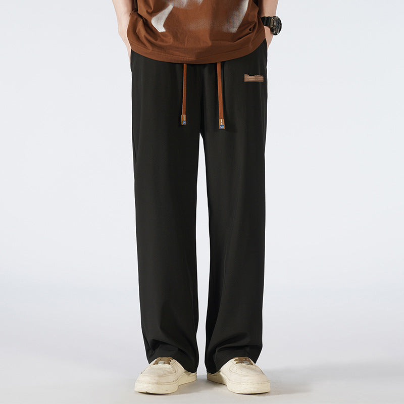 Straight Ice Silk Leisure Trousers For Men