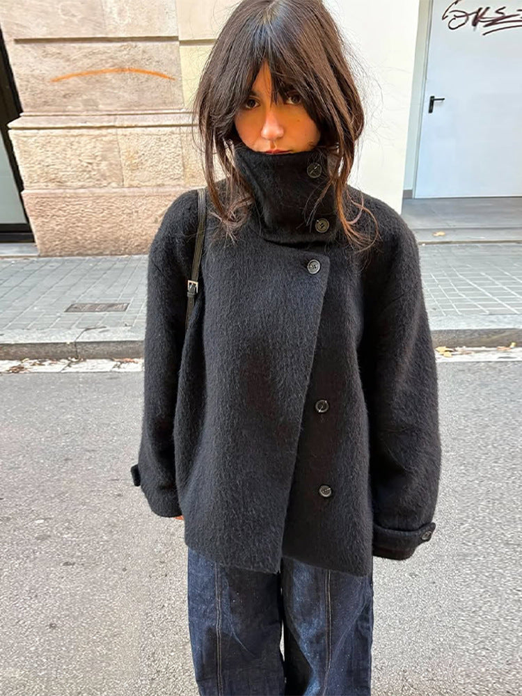 High-grade Graceful Stand Collar Short Coat