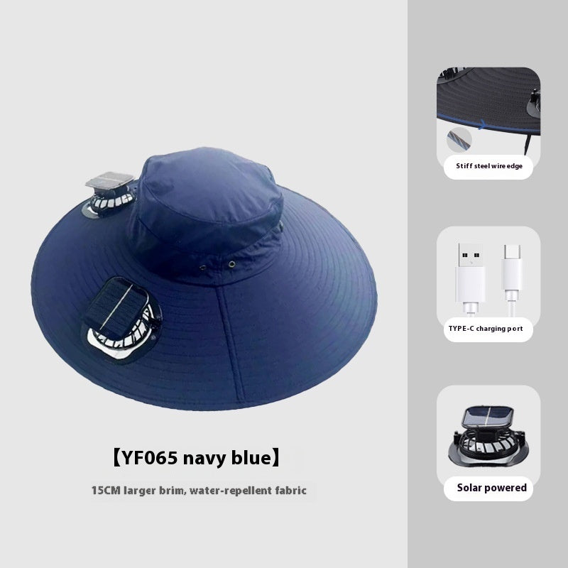 Solar Sunshade Cap With Fan Men's Outdoor Mountaineering Fishing Hat