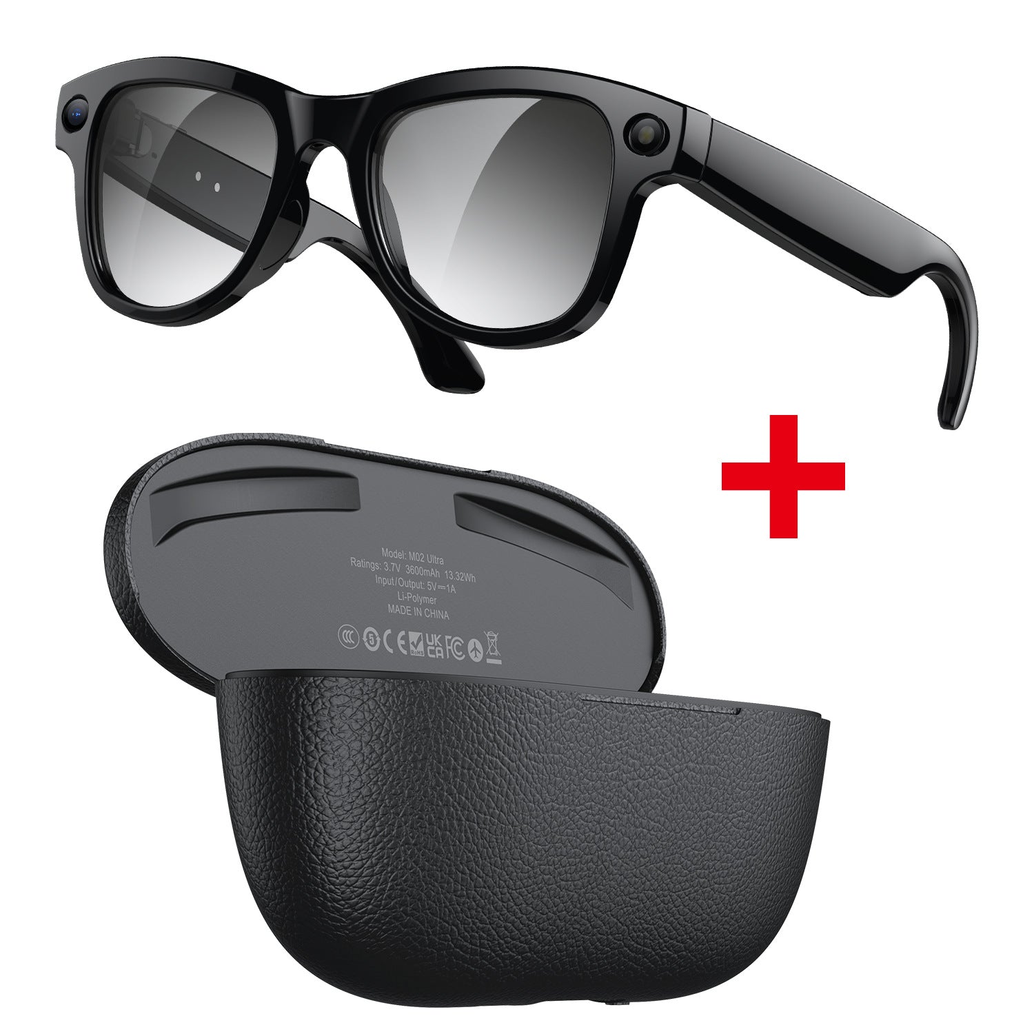 Smart Glasses With AI Translation 8MP Camera And Charging Case