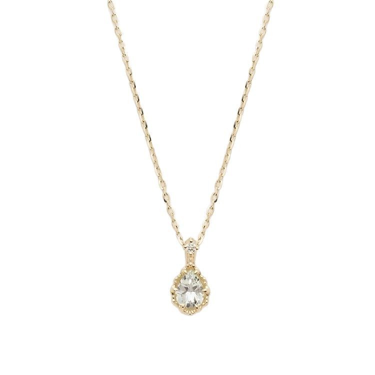 Aquamarine Blue Sky Flower Water Drop Hollow Corrugated Necklace