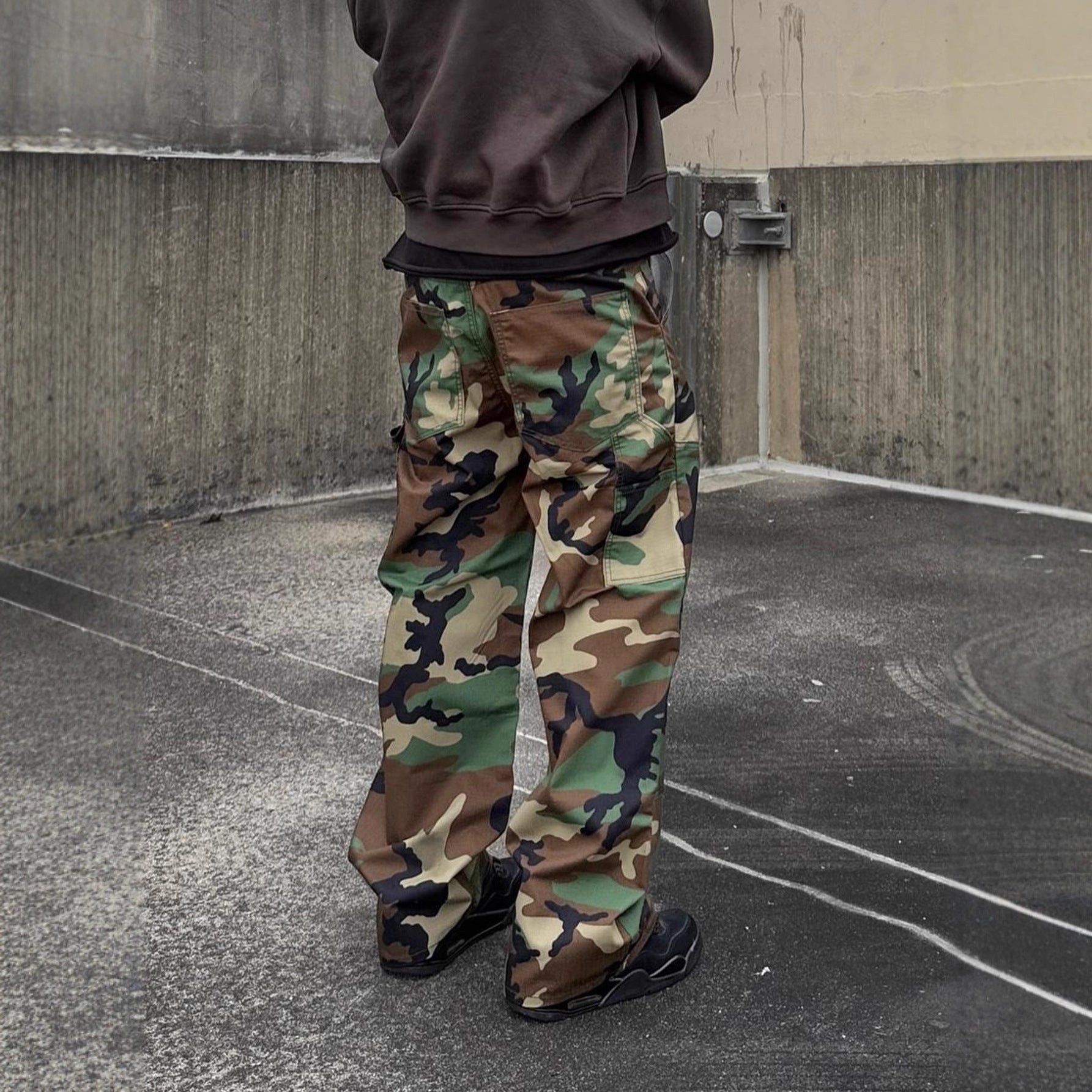 New Men's Loose Camouflage Workwear Jeans