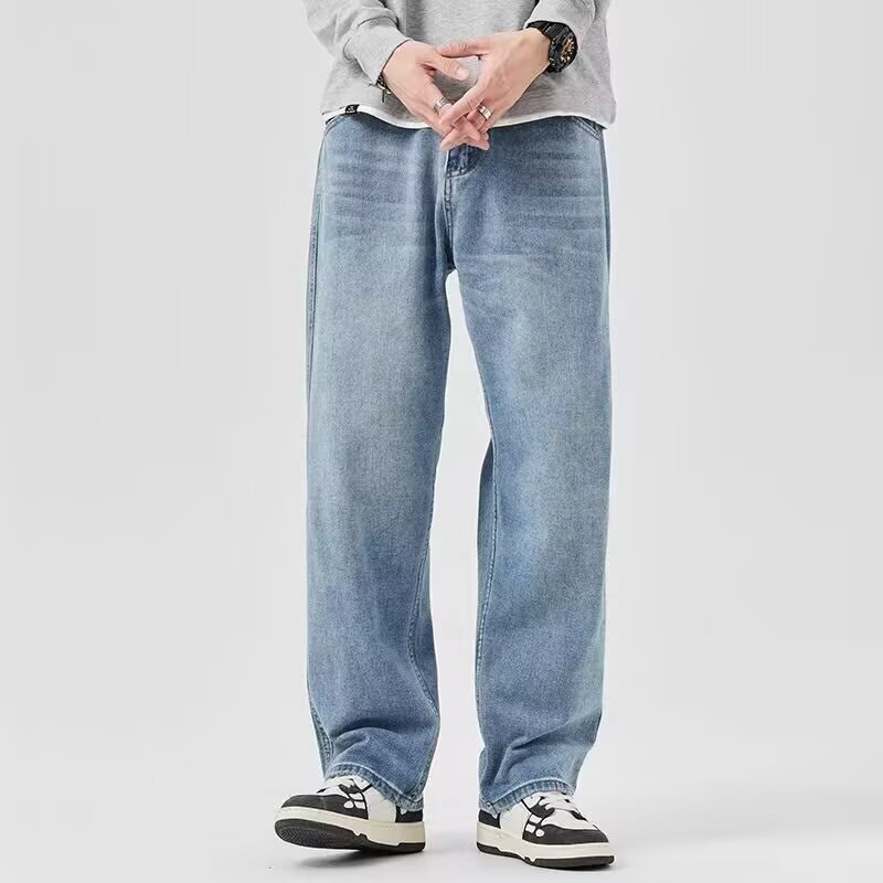 Vintage High-street Straight-leg Loose Wide-leg Jeans