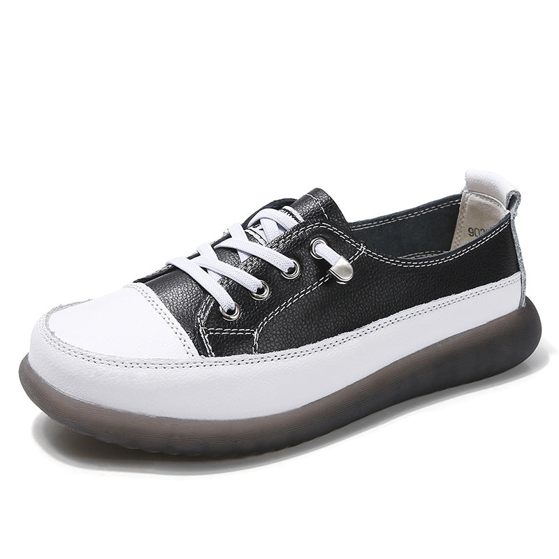 Women's Fashionable Casual Soft Bottom Leather Low-cut Sneakers