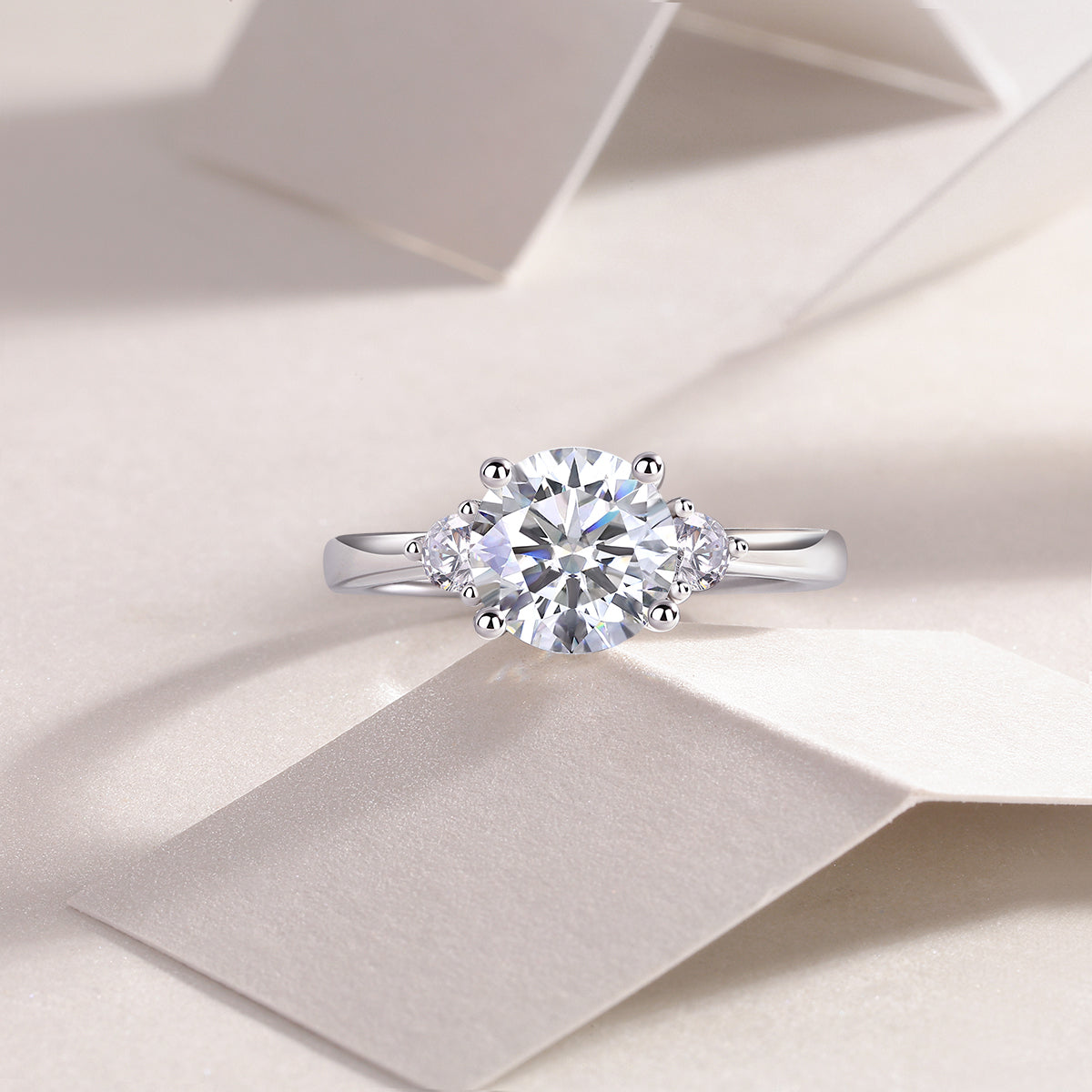 1Starry Night Brilliance - A Fashionable And Luxurious Jewelry Piece Set With 2-carat Moissan Diamond S925 Sterling Silver And Platinum-plated Diamond Prohibit TikTok sales