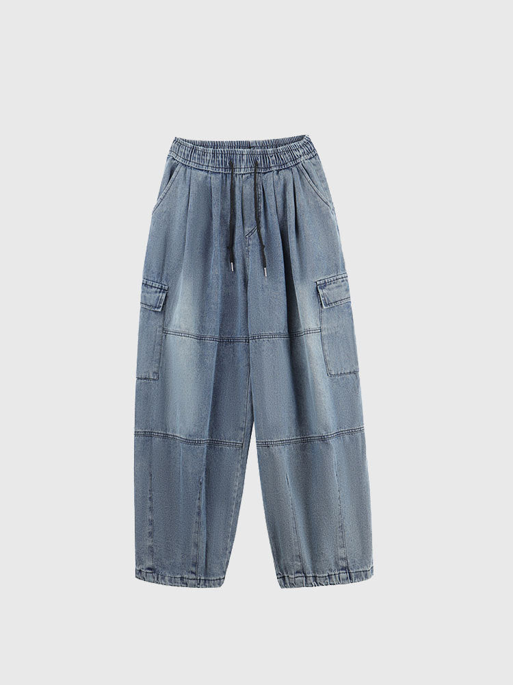 Loose Wide-leg Work New Washed Profile Jeans