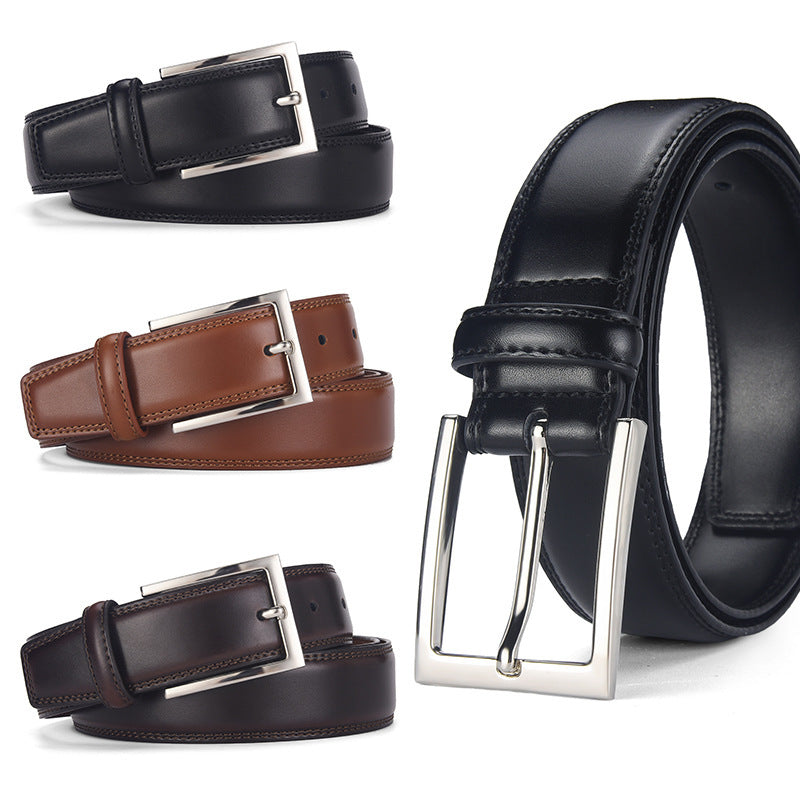 Men's Leather Belt Leather Pin Buckle Casual Belt