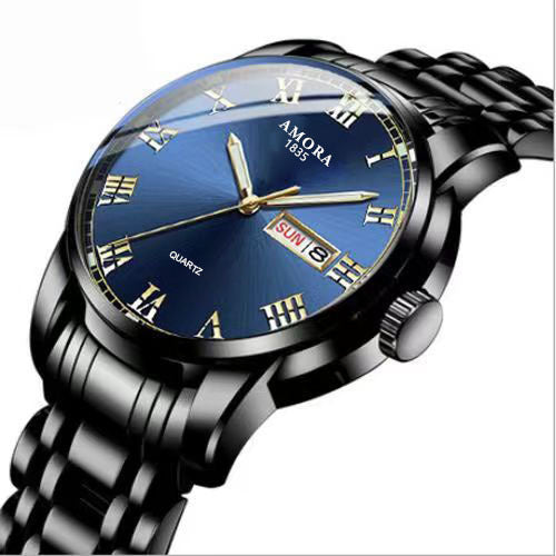 New Men's Watch Steel Belt Quartz Watch Men's Watch Waterproof Luminous