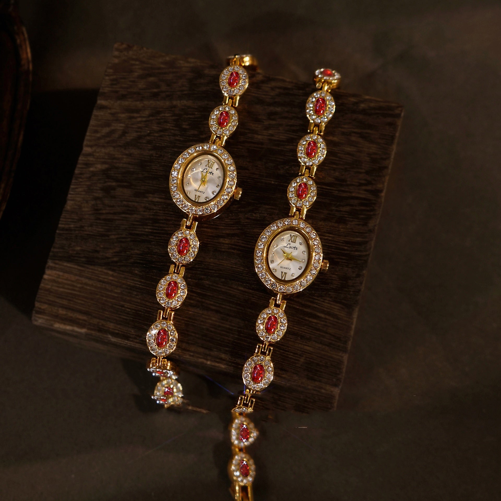 Women's Mid-ancient Oval Colorful Treasure Rainbow Light Luxury Watch