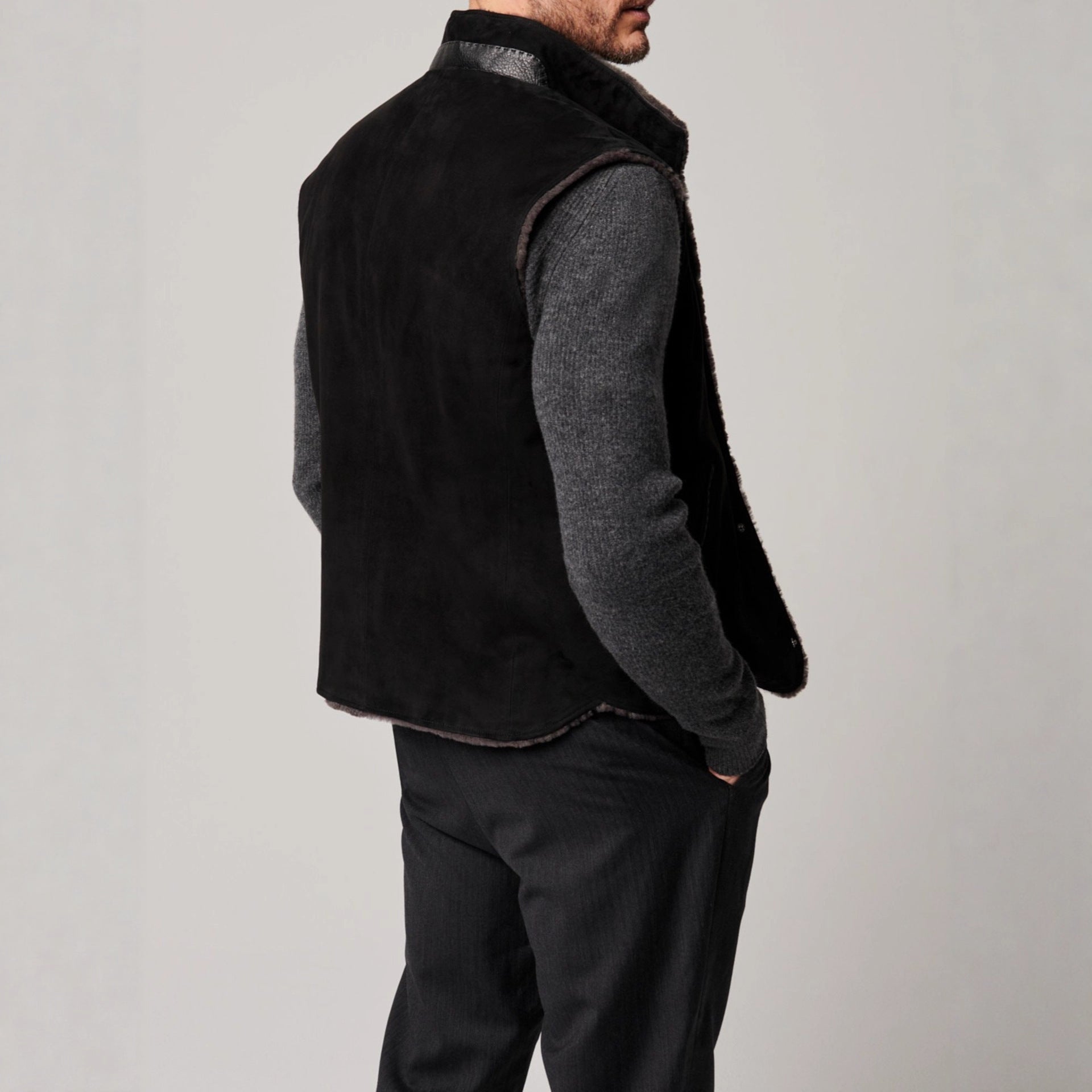 Autumn And Winter Fur Integrated Single-breasted Pocket Turn-down Collar Coat