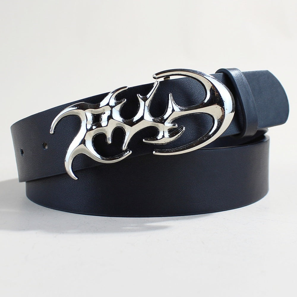 Casual Trend Silver Buckle Belt