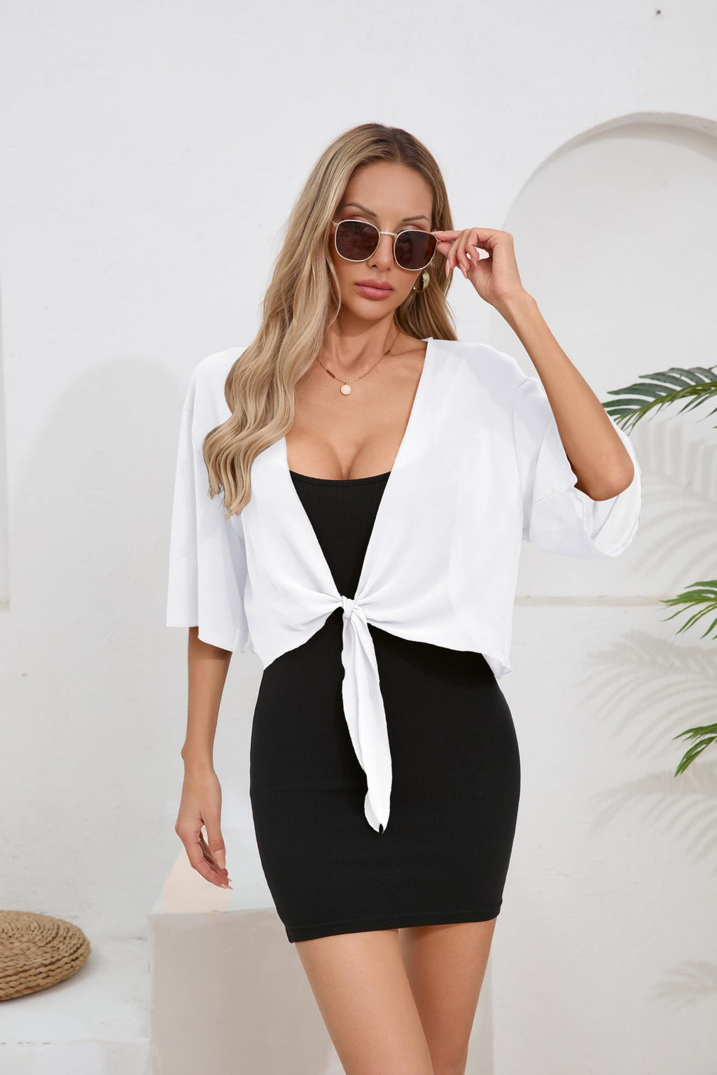 Summer Lightweight Transparent Front Lace Up Top