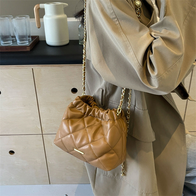 Women's Fashion Casual Rhombus Shoulder Bag Chain Messenger Bag