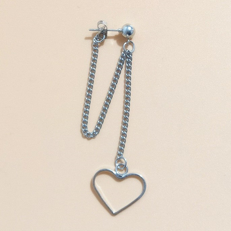 Chain Star Moon Peach Heart Sharp Cone Rhombus Earrings