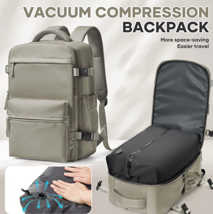 A Comfortable And Durable Backpack With A Vacuum Pump Compression Custom Logo Zipper Seal