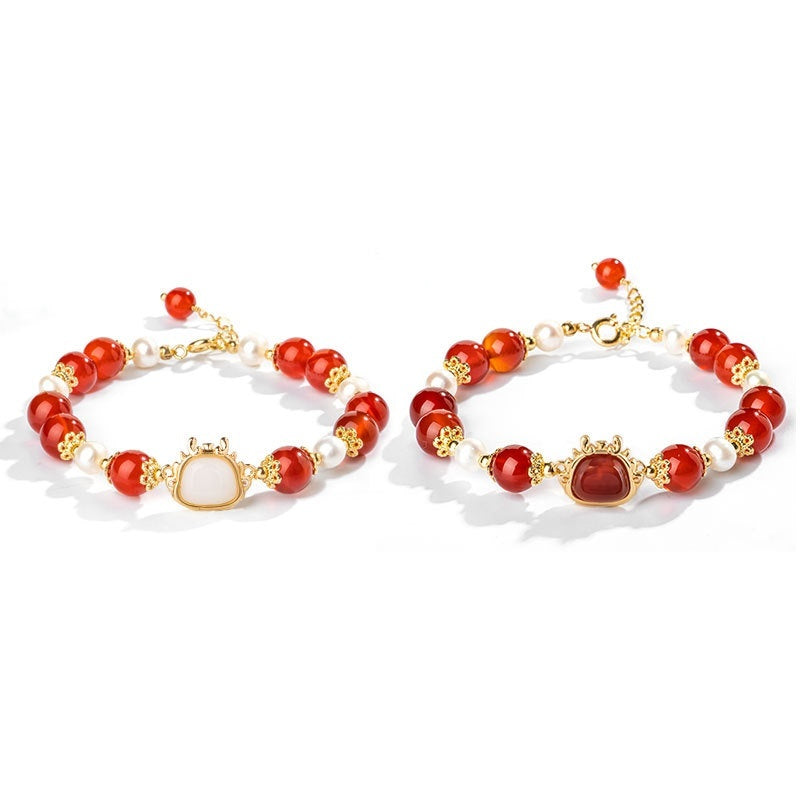 Xiao Hong Rope Bracelet Girls' High-grade Lucky Beads