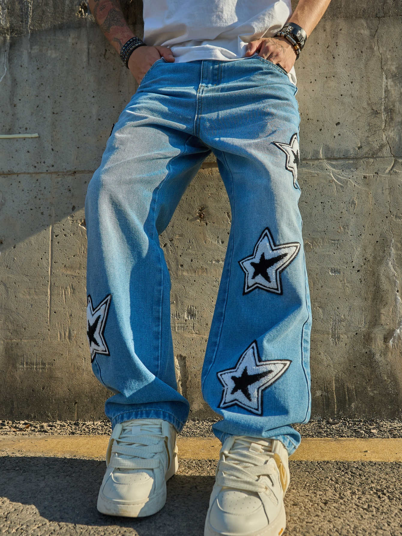 Fashion Simple Loose Straight Casual Jeans