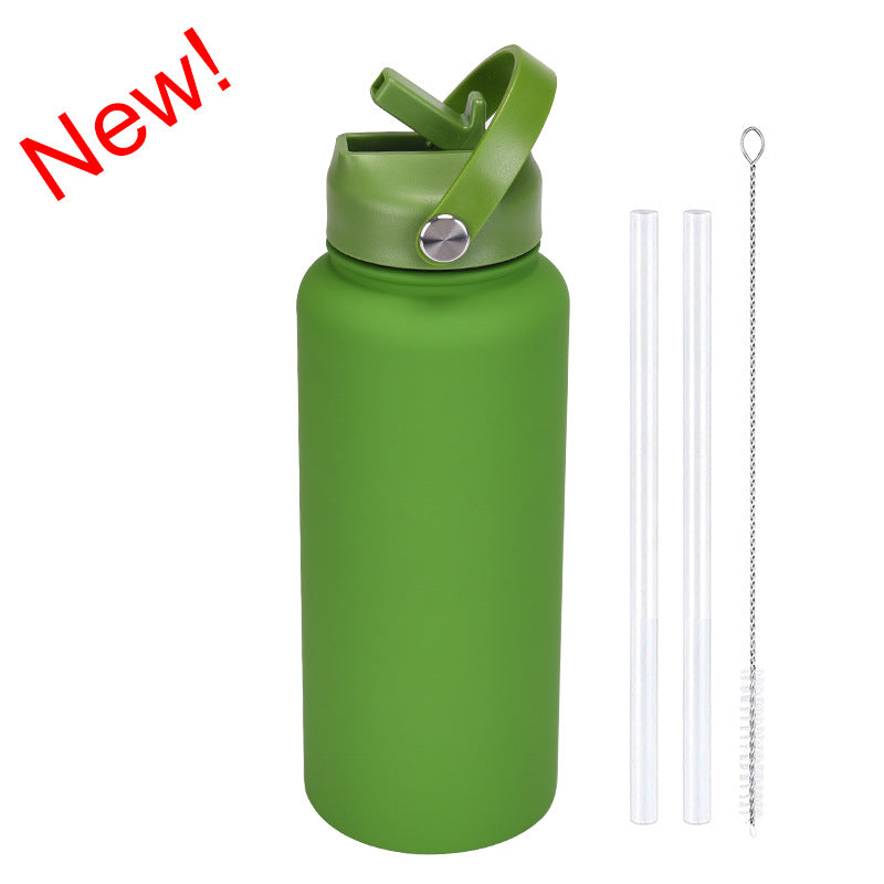 Sports Stainless Steel Large Capacity Straw Warm-keeping Water Cup