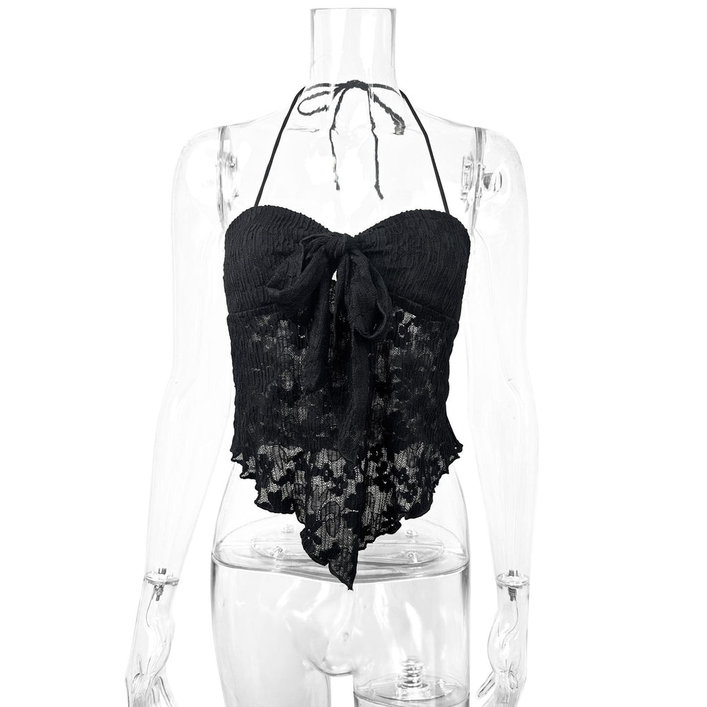 V-neck Sleeveless Lace Top For Women