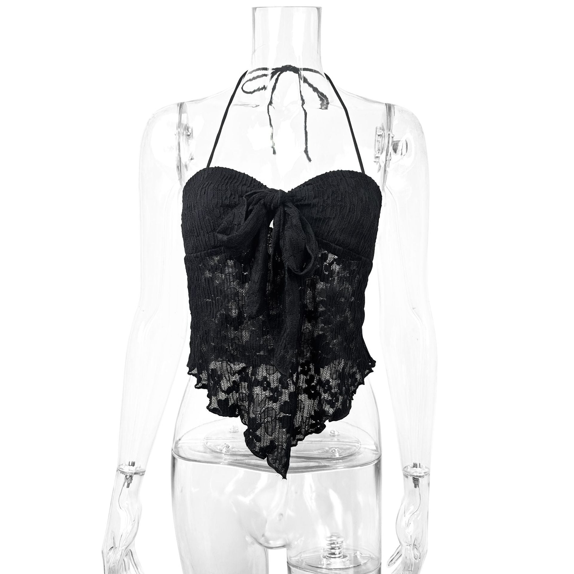 V-neck Sleeveless Lace Top For Women