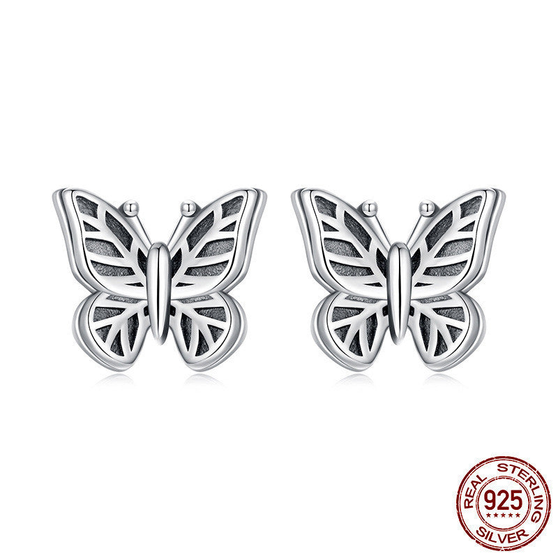 Silver Ziyun Original S925 Sterling Silver Retro Butterfly Studs