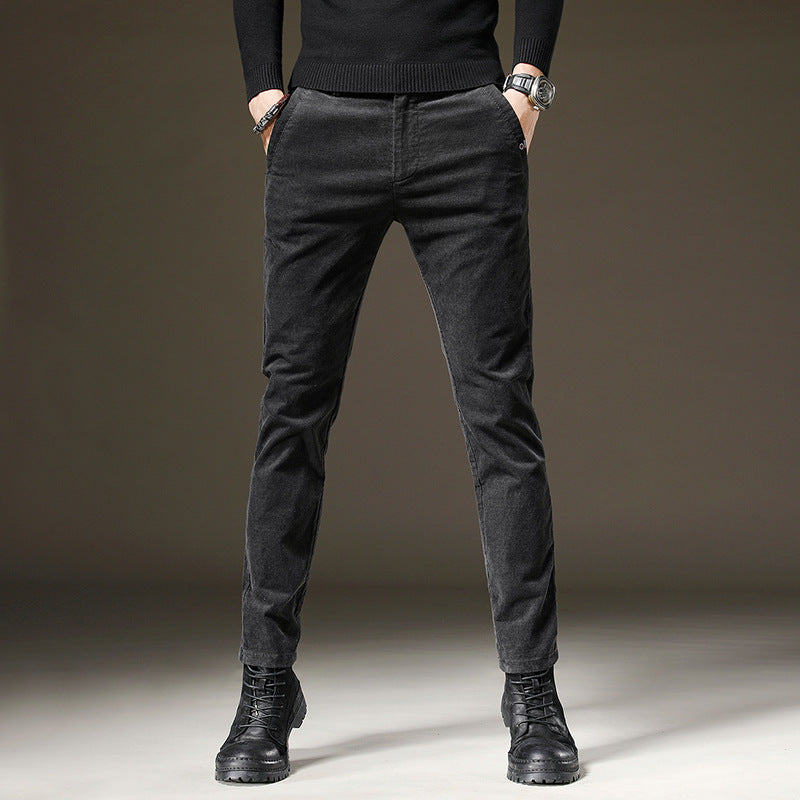 New Men's Spring And Autumn Business Trend Thick Straight Trousers