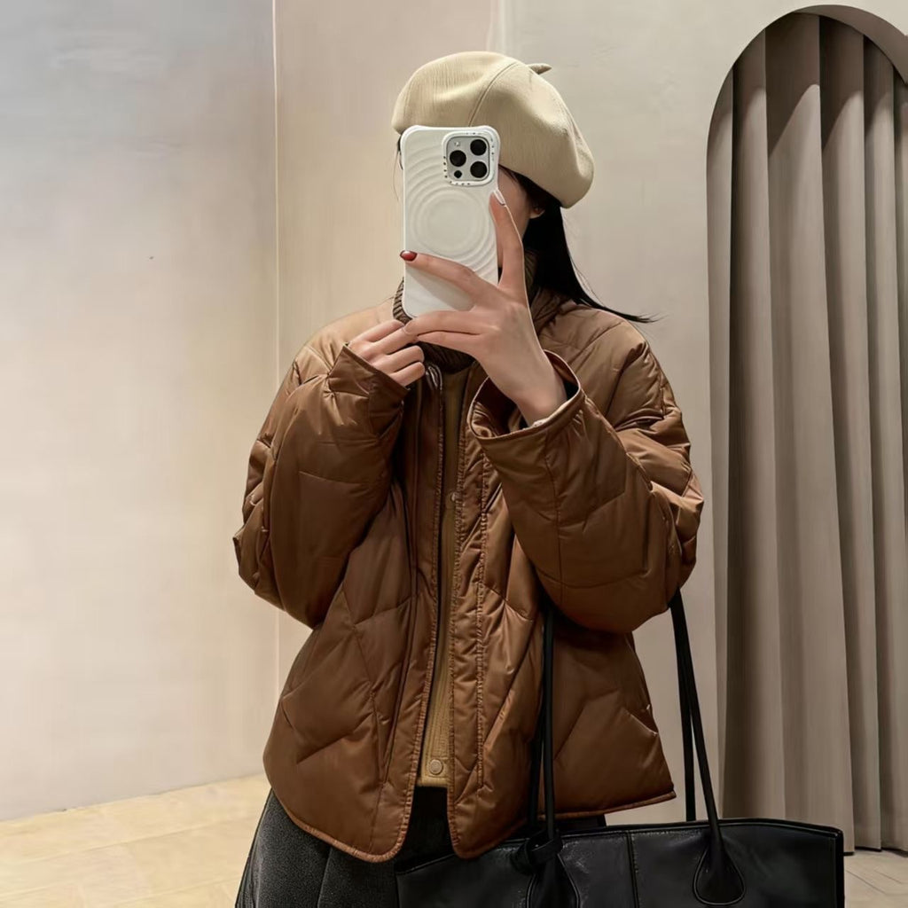 Winter New Quilted Short Puffer Jacket Lightweight Cotton Padded Coat For Women