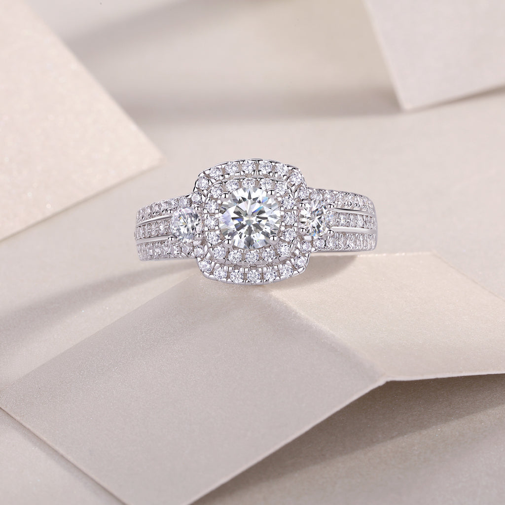 1Afternoon In The Gobi - A Fashionable And Luxurious Jewelry Piece Set With Half-carat Moissan Diamond S925 Sterling Silver And Platinum-plated Diamond Prohibit TikTok sales