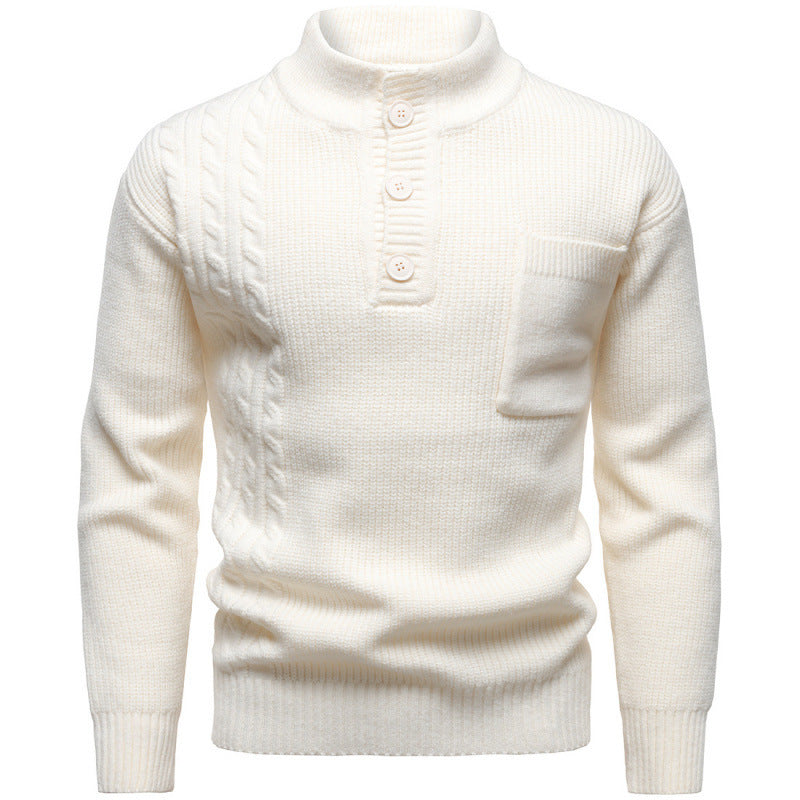 Men's Fashion British Henry Stand Collar Sweater