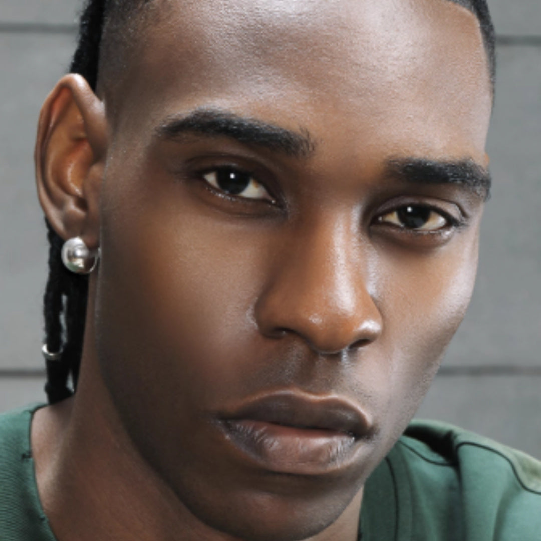 S925 Sterling Silver Earrings Men's Hip-hop Trend Personality