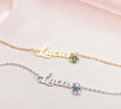 English Name Birthstone Anklet Simple Korean Style All-match Jewelry