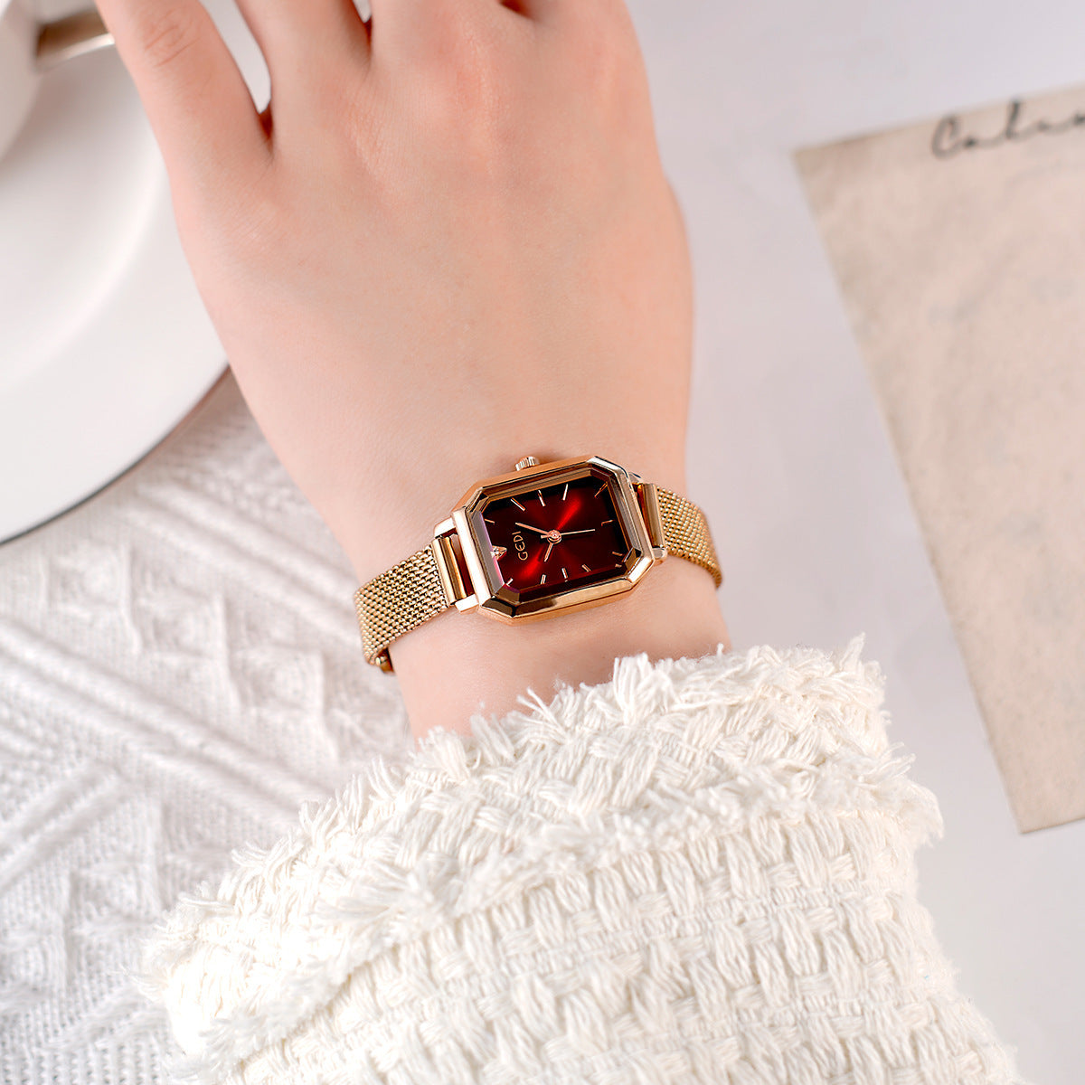 Simple All-match Casual Watch Women's Square Retro