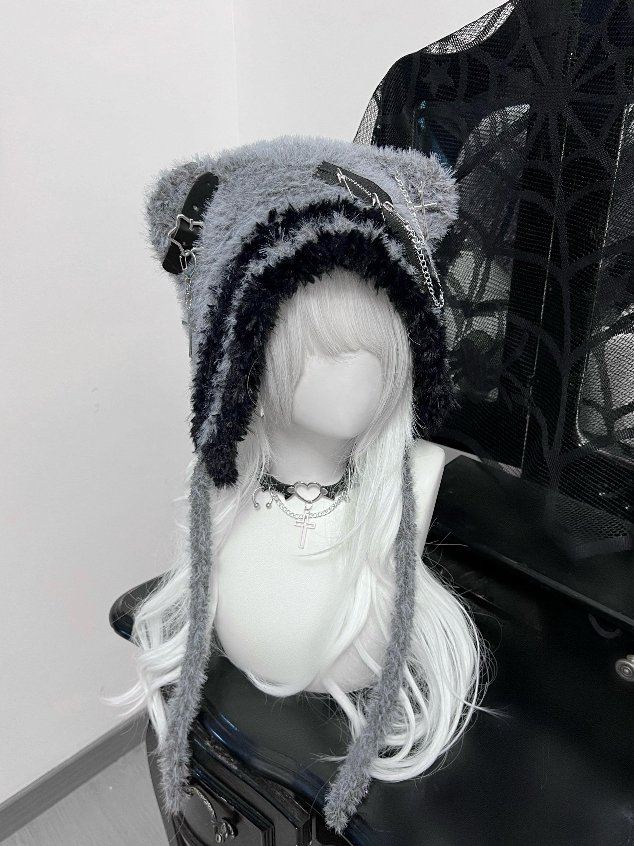 Bear Hat Cute Cross XINGX Wool Niche Dark